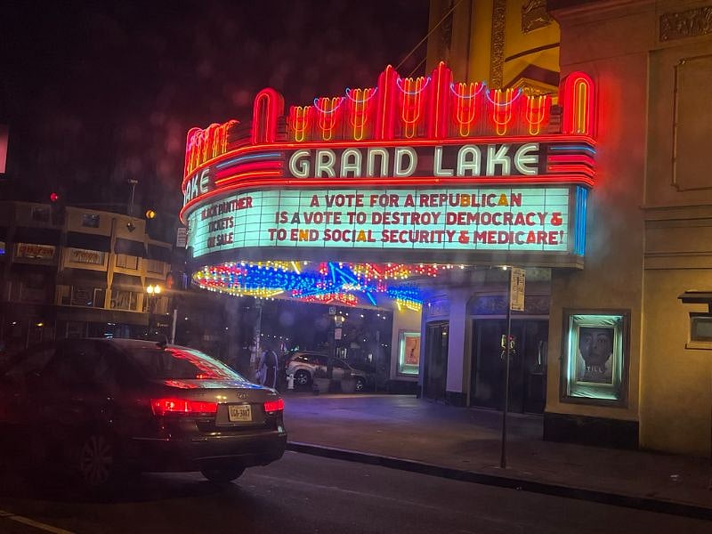 Grand Lake theater has good programming and is famous for it's progressive politics.