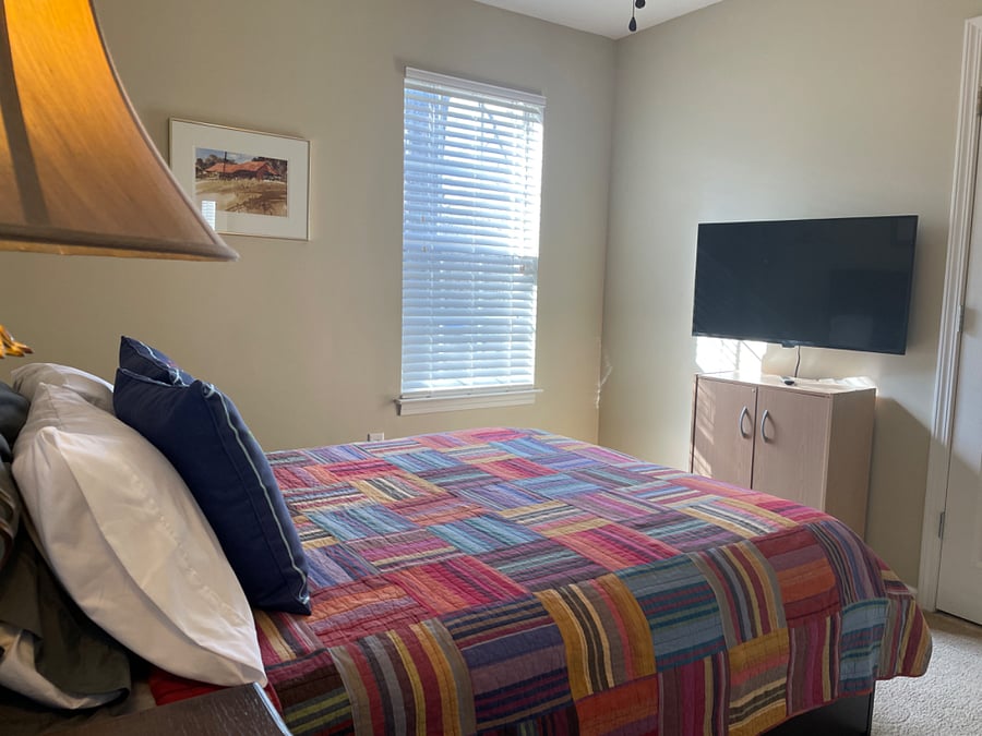 Fire TV with Netflix. Queen bed.