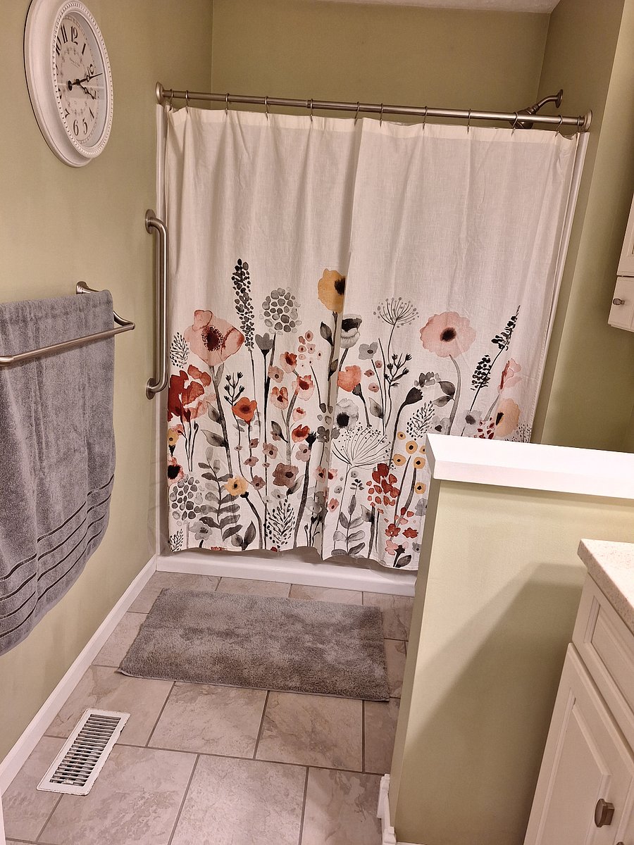 Walk in shower.