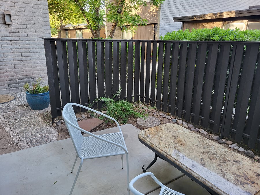 Front patio on the courtyard, great for morning coffee or afternoon relaxation