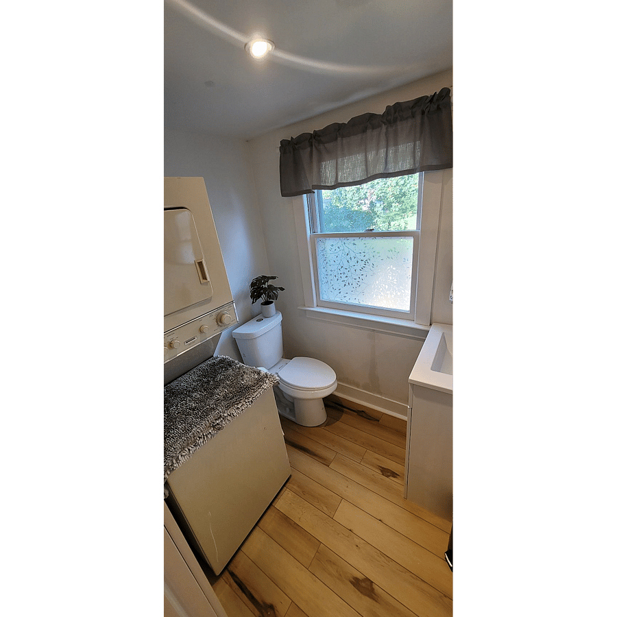 Half bathroom, on the first level of the apartment.