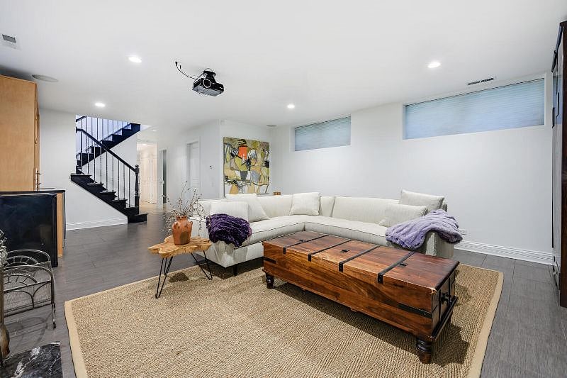 Basement living space.