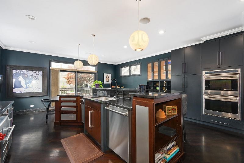 Kitchen island and cooking space.