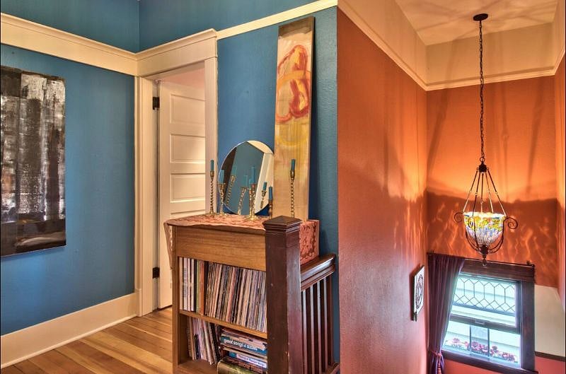 Second floor landing, leading to two shared bathrooms,