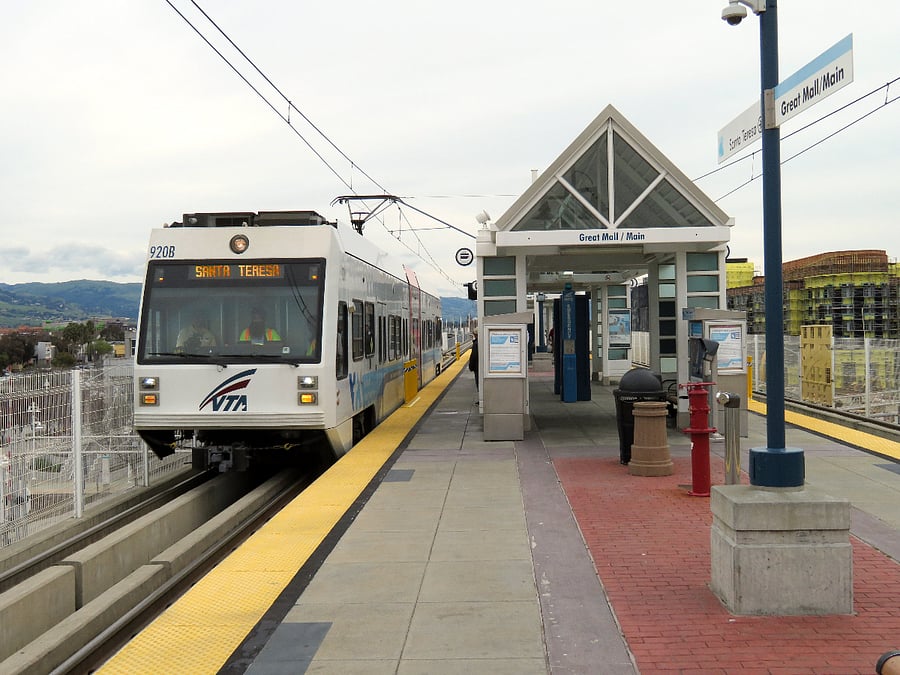 Nearest VTA Light Rail (milpitas VRA Station)stop is 5-7 minutes away