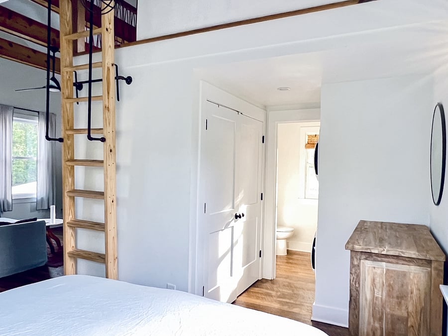 Double door closet is a good size