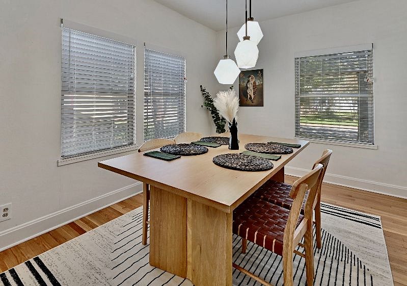 Dining room with access to the living room and kitchen