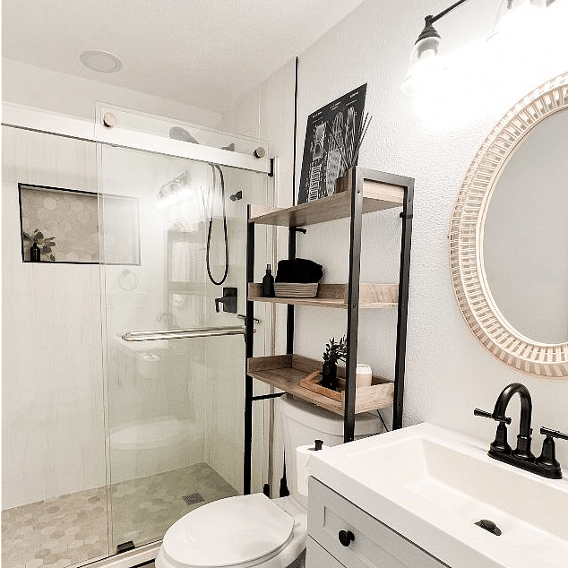 Full bathroom w/ walk in shower.