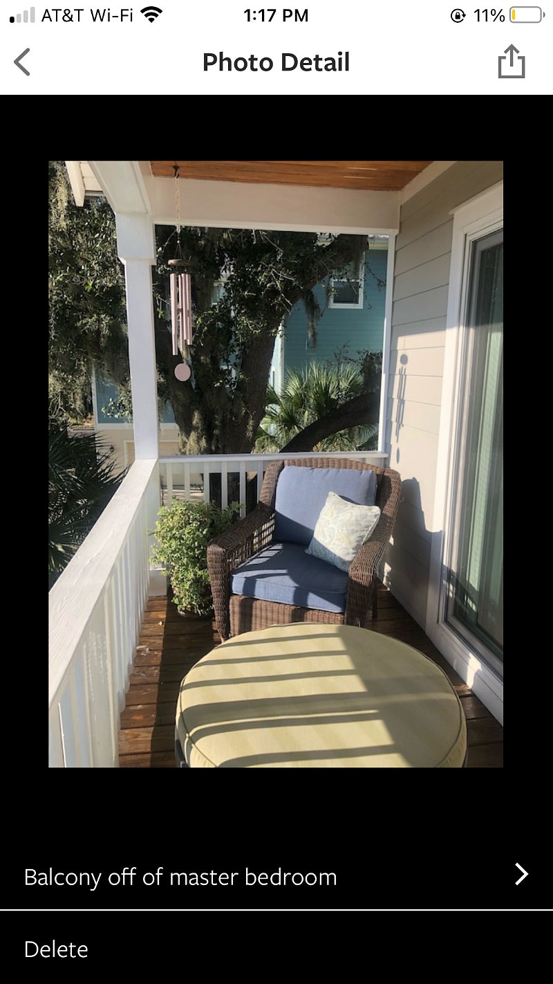 Upstairs balcony off of master bedroom