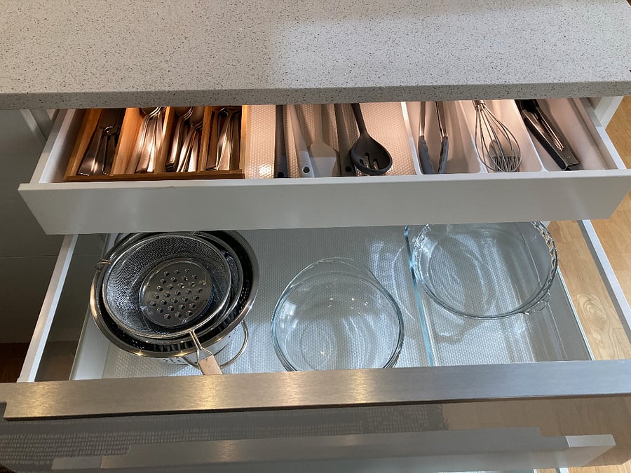 Lighted drawers, new utensils.