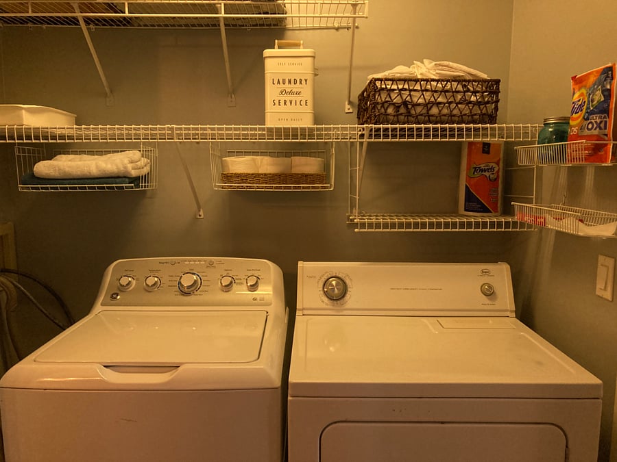 Laundry closet off kitchen