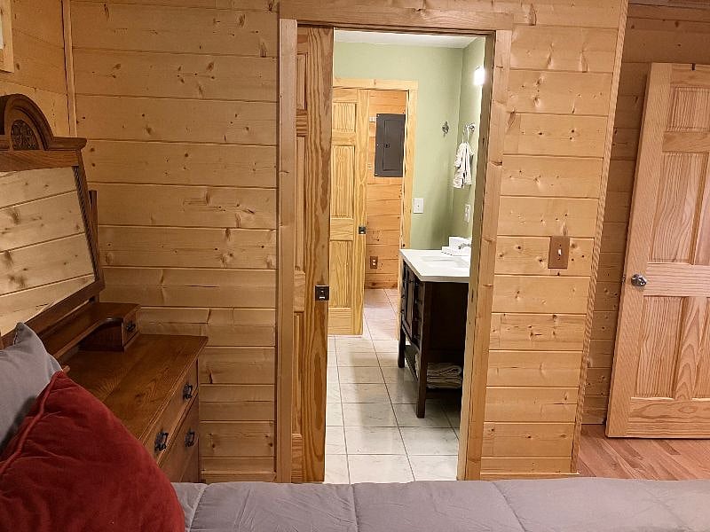 Bedroom - Looking through bath to laundry (pocket doors)