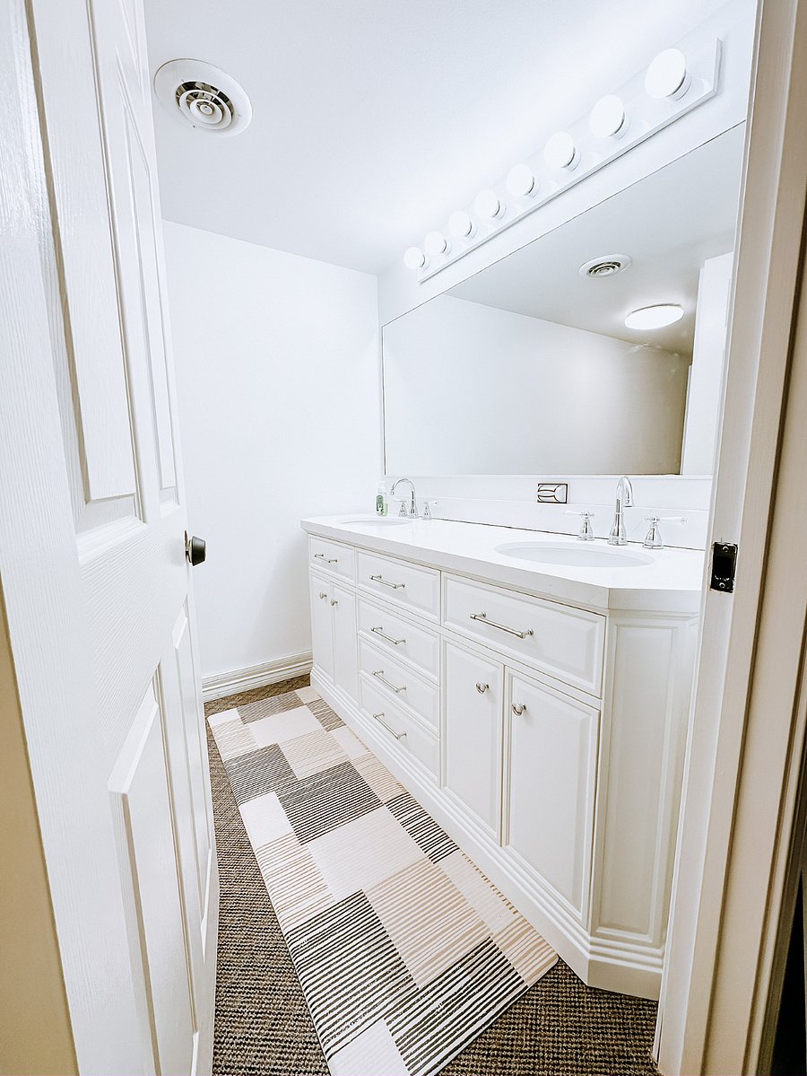 Brand new vanity with ample storage.
