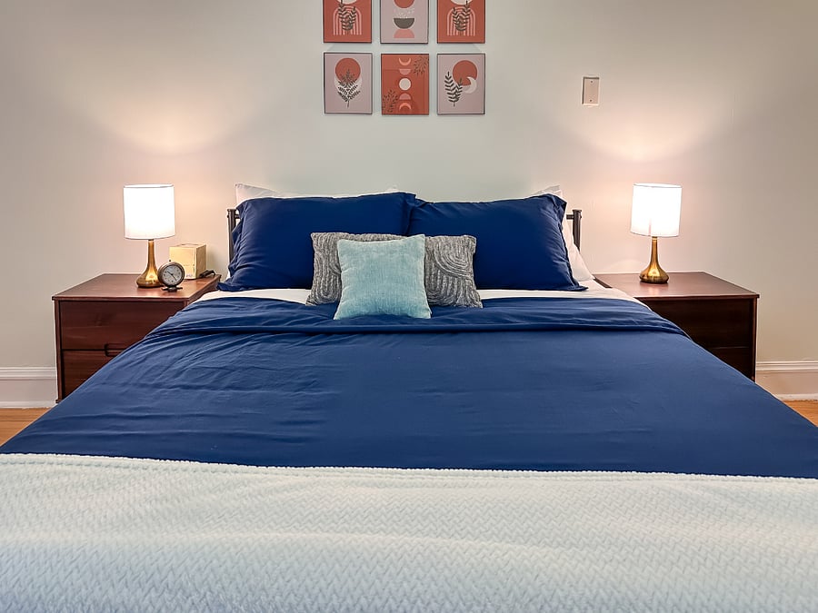 Master bedroom. This room also has a desk.