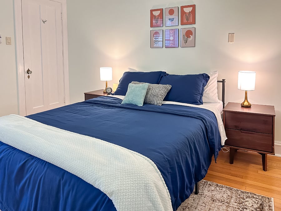 Master bedroom. This room also has a desk.