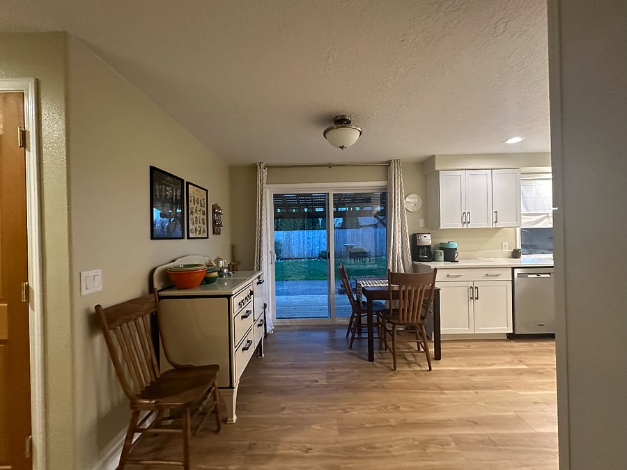 Dine in the Kitchen with Slider to the backyard