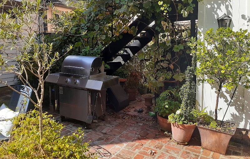 Gas grill.