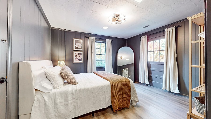 Queen size bed with wardrobe armoire