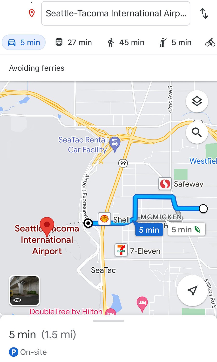 5 mins from airport