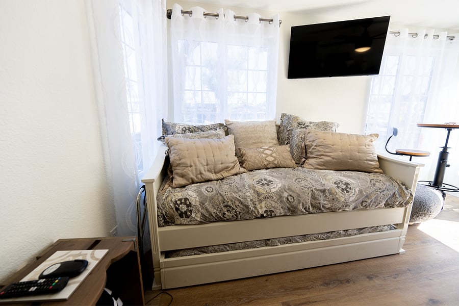 A very comfortable bed and trundle bed