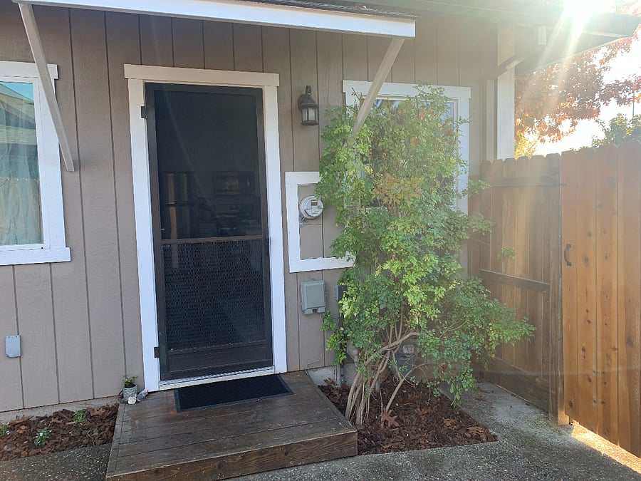 Front door and entry gate