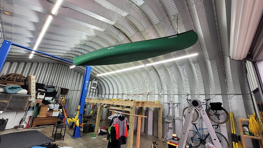 Inside of hangar. Please excuse ongoing construction work. Getting things in order slowly but surely :)