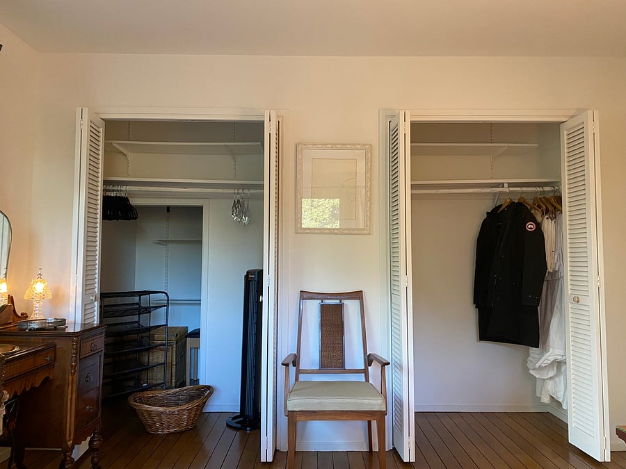 Big double closet with behind deep storage
