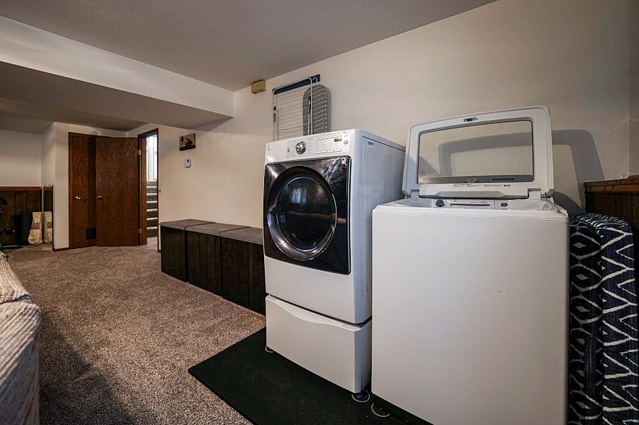 Laundry: large capacity washer and dryer available for occupants, drying rack and ironing board, steam iron, wash bags, etc.