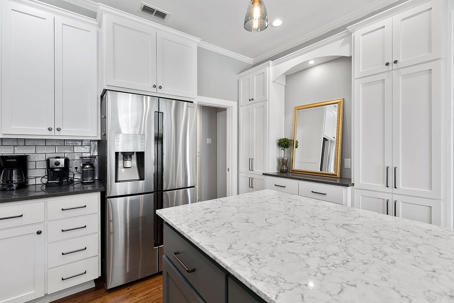 More storage in island; kitchen includes all essentials and many nice-to-haves