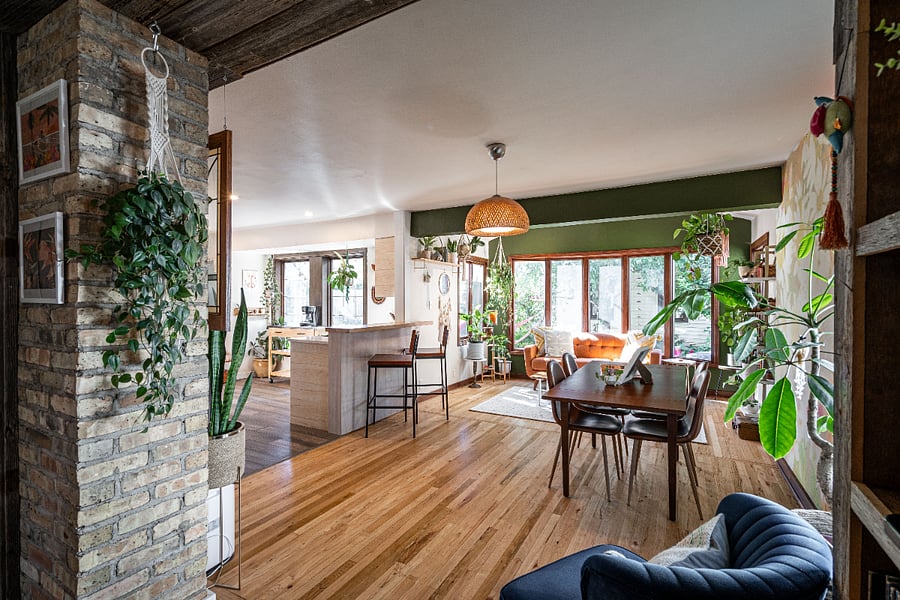 Looking into dining and sun room