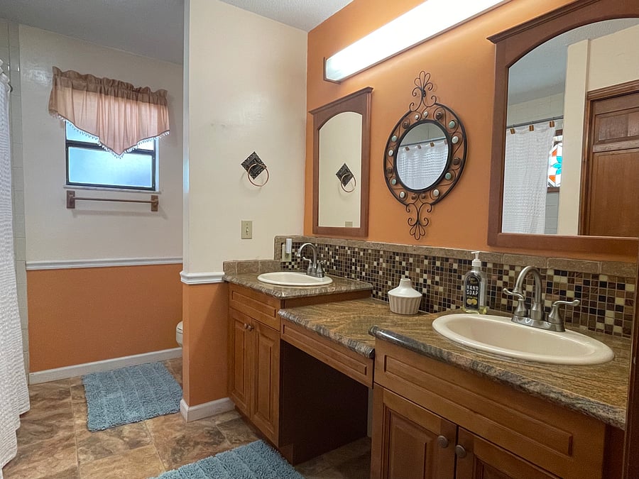Master bathroom with jetted tub and shower