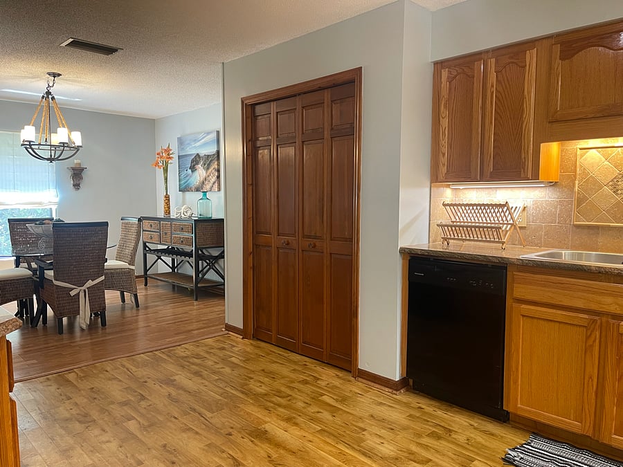 Kitchen is also open to dining room