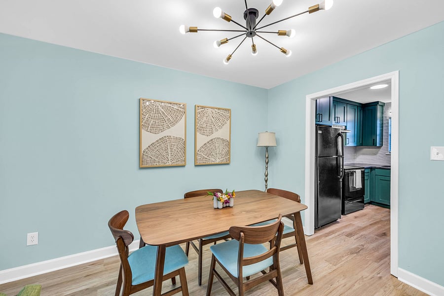 Dining Nook with Seating for Four Adjacent Kitchen