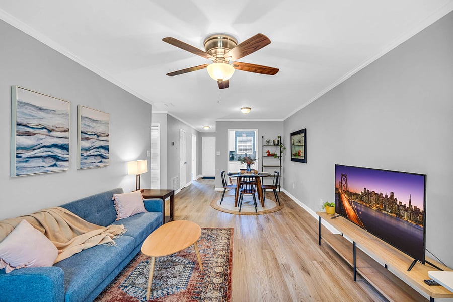 Relax in the Quiet Living Room Adjacent the Dining Area