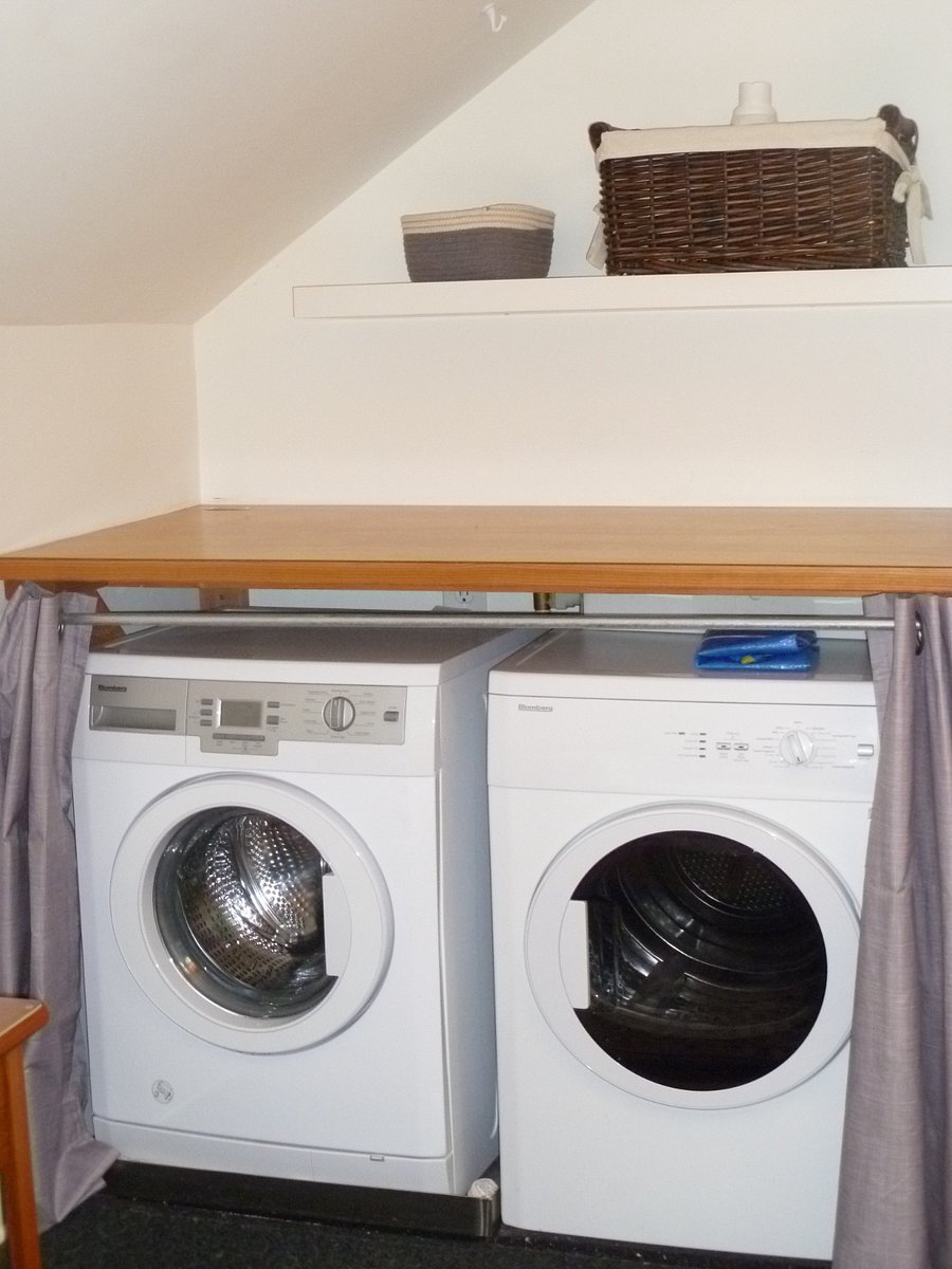 Energy efficient W/D. Drying rack provided for air drying option.