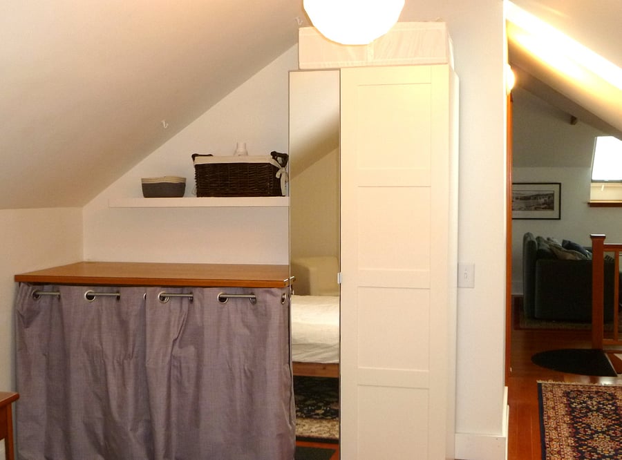 Updated pic to show new shelf above laundry area