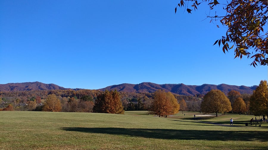 View from the top of the hill at Willow Springs Park