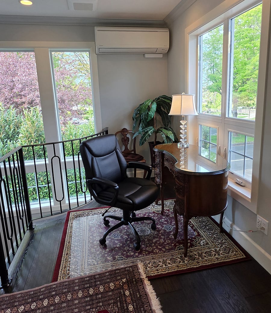 View of designated office space