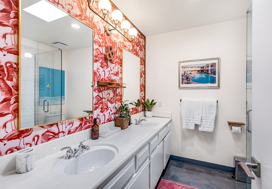 primary bathroom with walk out shower