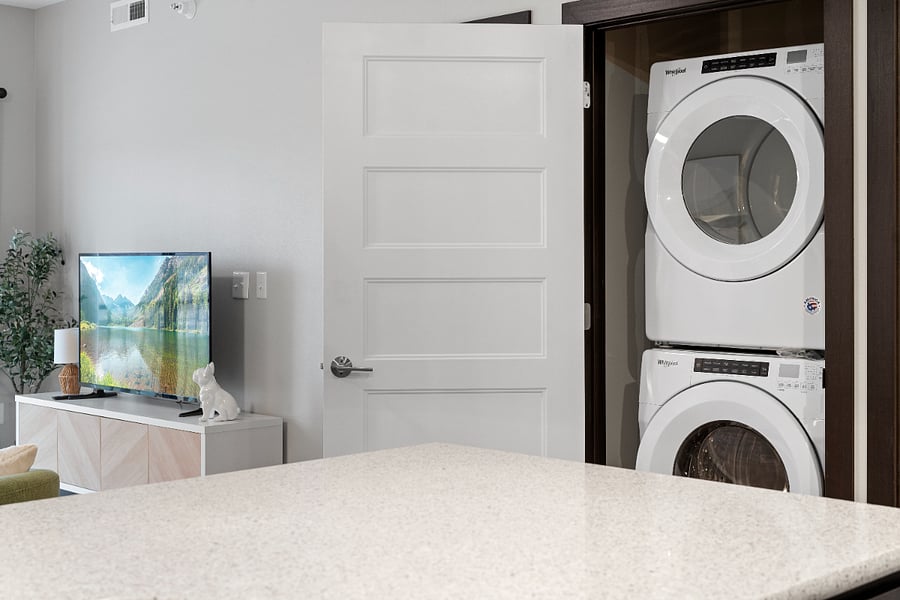 Free full size washer and dryer INSIDE the apartment for your use. 
