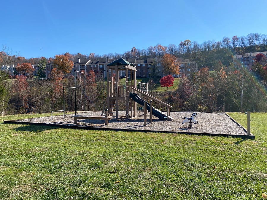 Children's playground and outdoor grilling pavilion on-property
