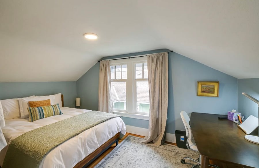 Bedroom 2 with Queen bed and desk