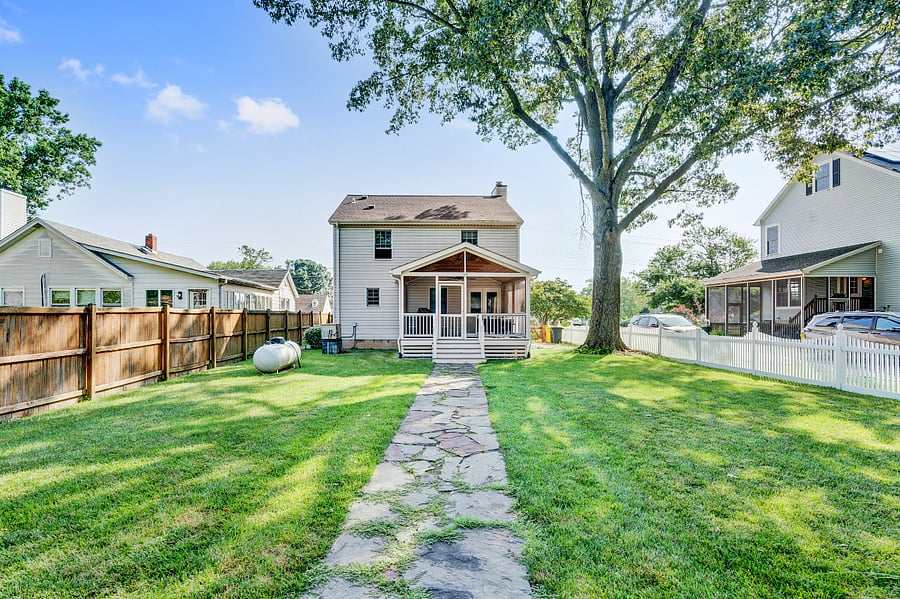 fenced backyard