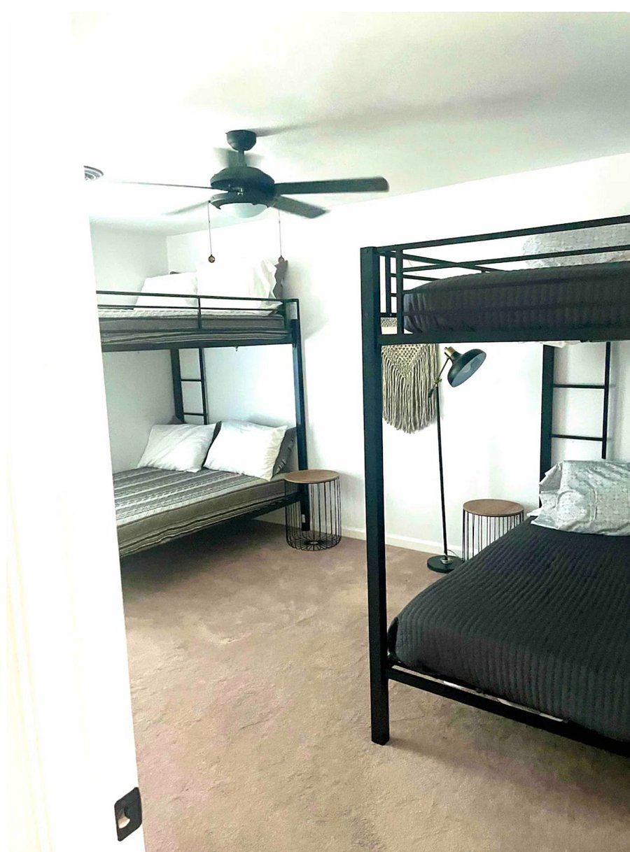 Secondary bedroom with full size bunkbeds