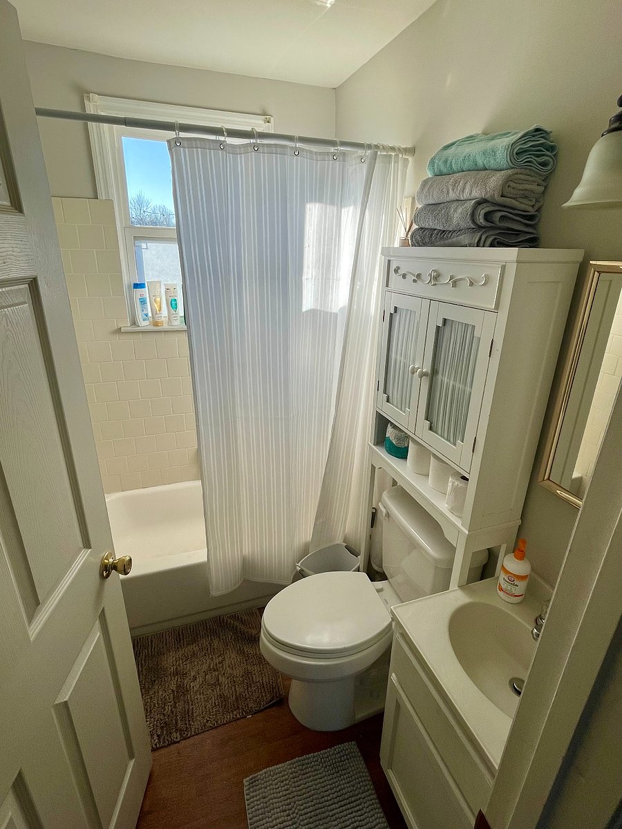 Bathroom is stocked with toilet paper, shampoo, conditioner and basic self care needs in case you forgot anything!