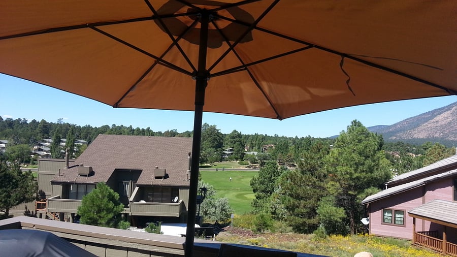 Outdoor Deck with Patio Furniture & Barbecue Grill