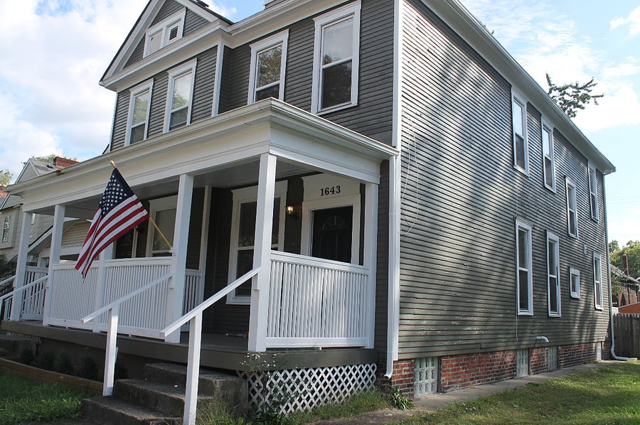 exterior of the townhome , this is a duplex home with shared wall.