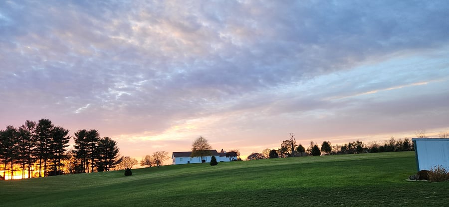 Sunset view from porch