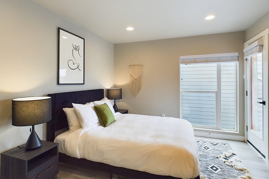 Master bedroom with access to balcony