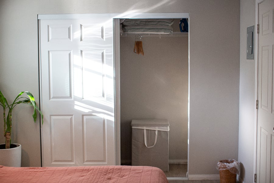 Large bedroom closet for storage